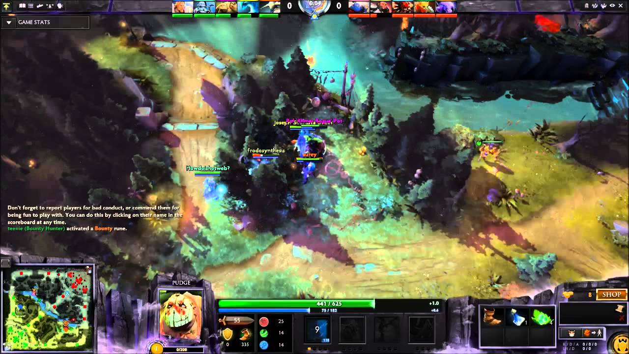 Dota 2 Pudge First Rune First Blood Guide