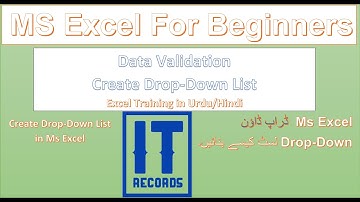 How to Create Drop Down List In Ms Excel - Hind/Urdu