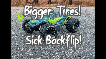 Traxxas Rustler 4x4 VXL NeW BiGgEr TiReS! Crazy BaCkFliPs
