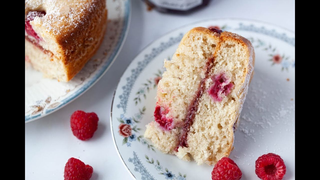 Vegan Raspberry Bakewell Sponge Cake - YouTube