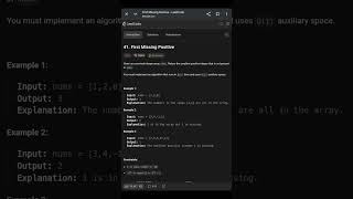 Day-41/100 First Missing Positive | O(n) Solution | LeetCode 41 | Explained in Hinglish 🚀 #leetcode