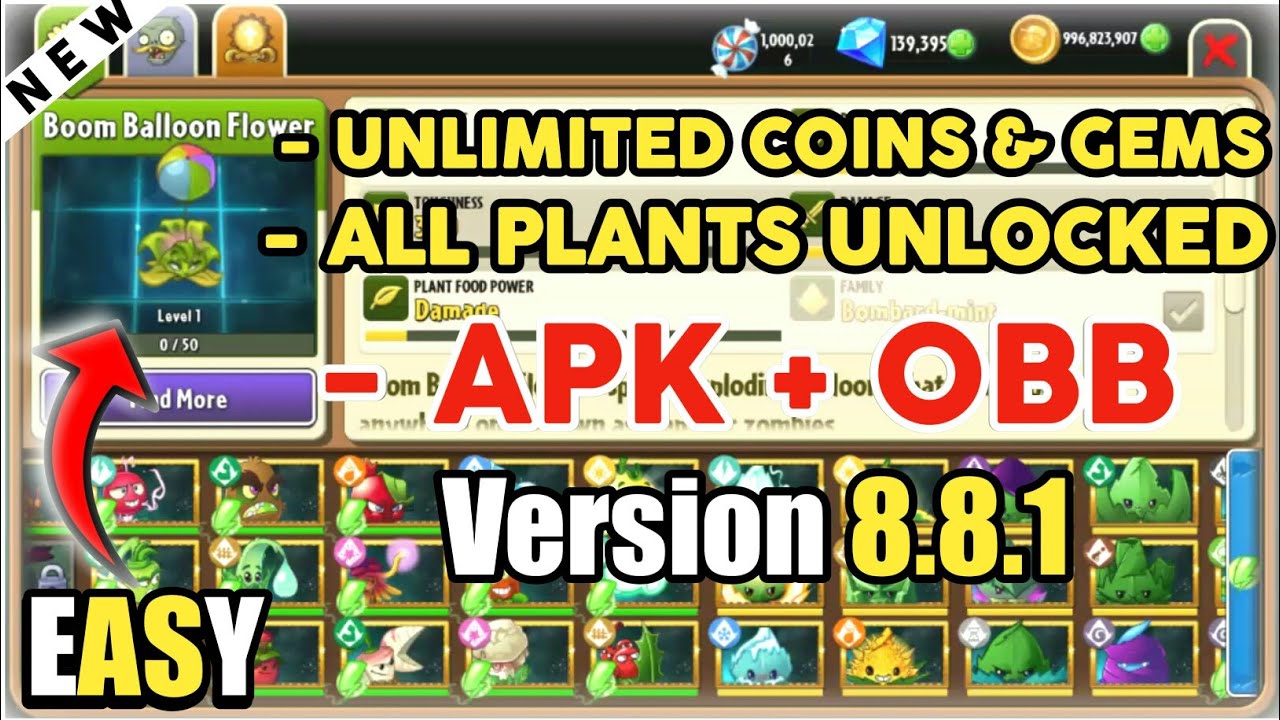 HACK Plants vs Zombies 2 - Purchased all Plants, Coins and Gems! -  Dailymotion Video