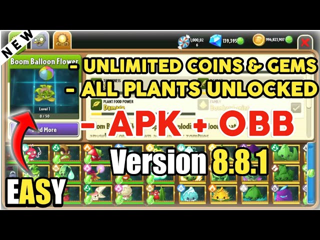 Plants vs Zombies 2 v11.0.1 MOD APK + OBB (Unlimited Coins/Gems