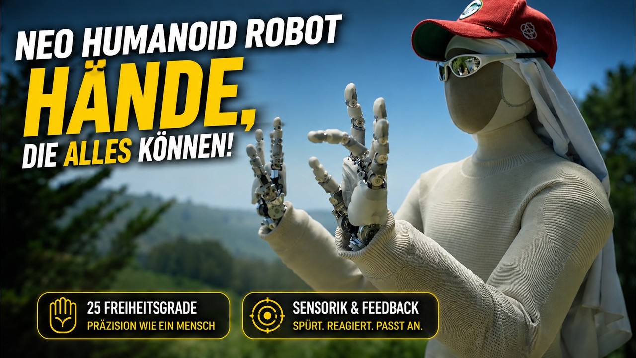 NEO Humanoid Robot zeigt Roboterhände mit 25 Freiheitsgraden