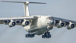 ILYUSHIN IL76 DEPARTURE during BAD WEATHER with AMAZING SOUND (4K)