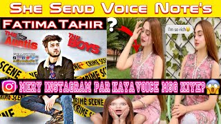 Fatima Tahir Send Me Voice Note’s in My instagram | What Fatima Tahir Instagram id ? | Sufian Arshad