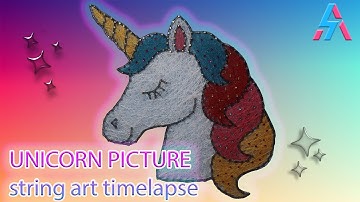 UNICORN PICTURE | string art | art | timelaps e | #TUTORIAL