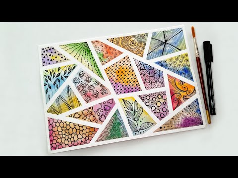 Watercolor doodle zentangle papiers peint