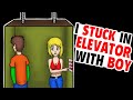 When I Got Stuck in Elevator with The BOY | My Animated Story