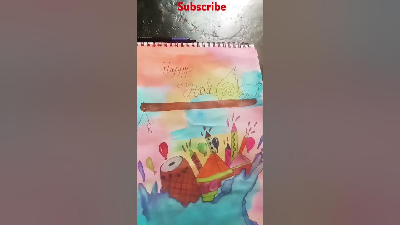 holi festival sketch
