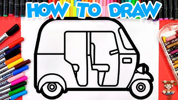 How to Draw Auto Rickshaw | Step by Step | Drawing Tutorial | ऑटो रिक्शा का चित्र बनाना सीखें