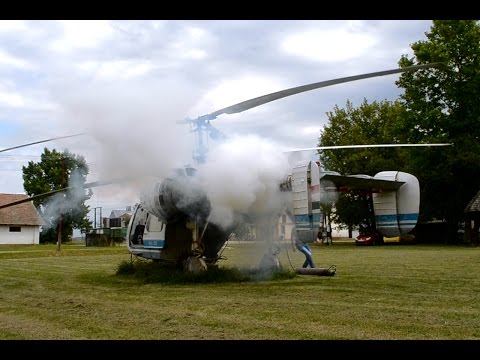 Kamov Ka-26 cold engine start, engine test and take off at Kislippó, Hungary