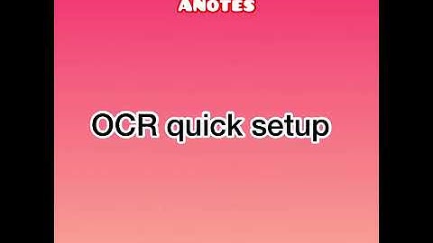 Quick OCR Setup