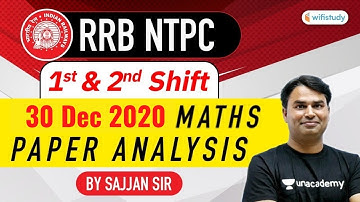RRB NTPC 30 December 2020 | Maths Exam Analysis & Asked Questions by Sajjan Singh