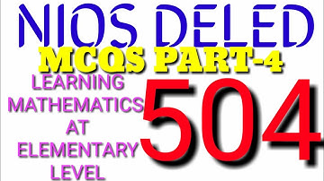 504 MCQS PART-4  NIOS DELED WISDOMKNOWLEDGE/ TELUGU NIOS