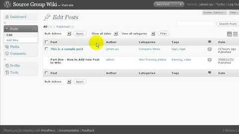 Wiki Video Tutorial 2 - Edit Post