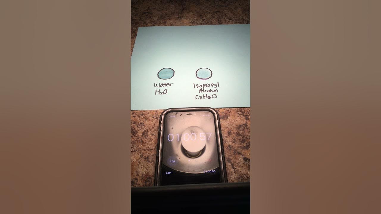Rate of Evaporation Water vs. Isopropyl Alcohol YouTube