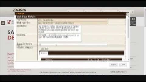 Adding a New Web Page in the OASIS CMS