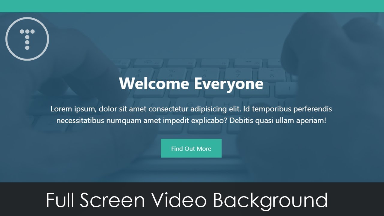 Fullscreen Video Background With Html Css Youtube