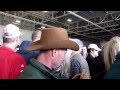 Trump fans packed into airplane hangar for rally -Mar 1