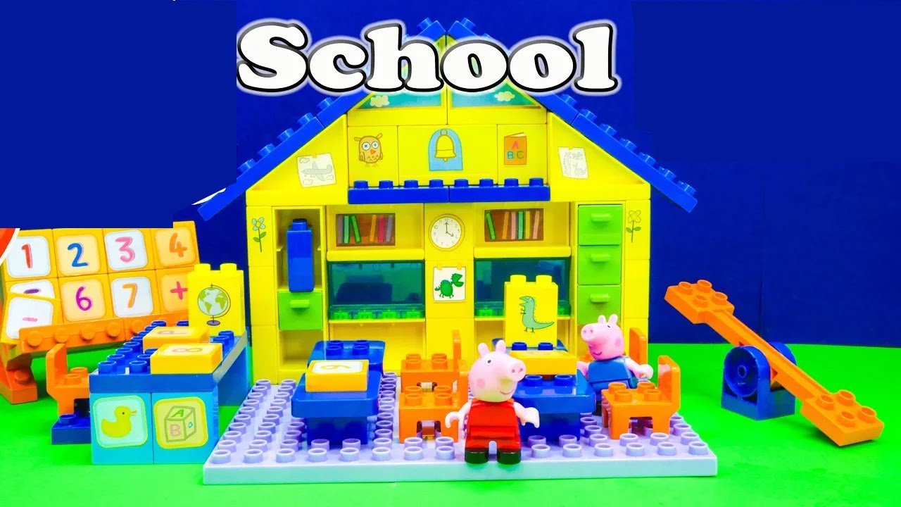Peppa Pig School House Lego Blocks a a Toy Unboxing - YouTube