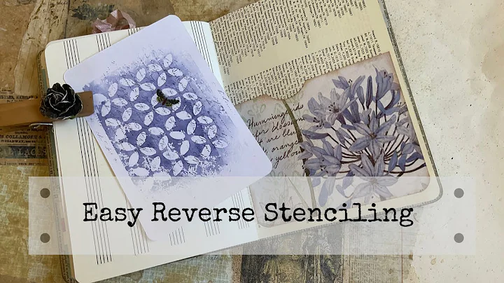 Easy Reverse Stenciled Journal Cards - Distress Ink