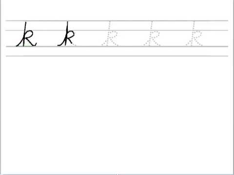 cursive handwriting letter k youtube