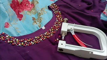 Beautiful bead work in ready made kurti by using pearl setting machine|whatsapp 9789437629