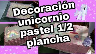 Decoración unicornio en pastel 1/2 plancha | how to decorate half sheet unicorn cake