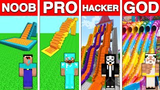 Minecraft Battle: NOOB vs PRO vs HACKER vs GOD! LAVA AQUA PARK CHALLENGE in Minecraft
