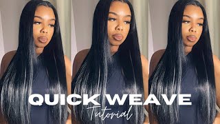 HOW TO: Middle Part Quick Weave w/ Highlights | WestKiss Hair