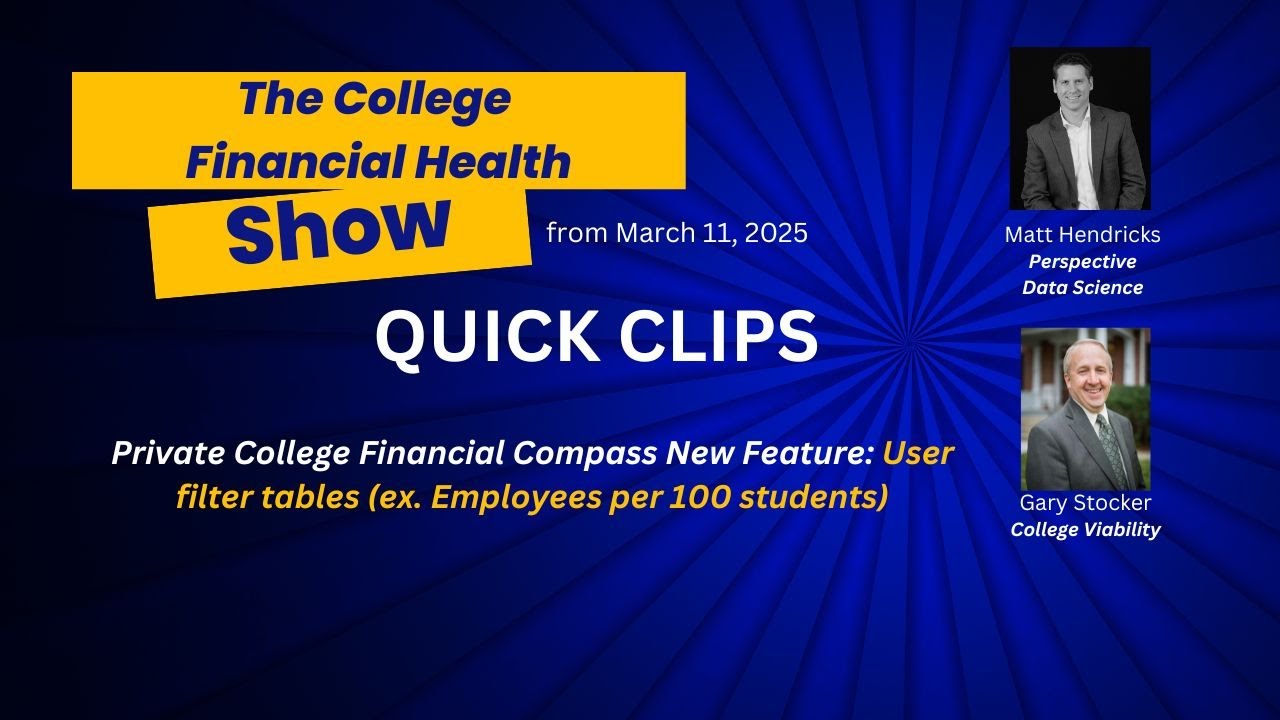Private College Financial Compass New Feature:  User filter tables (ex. Employees per 100 students)