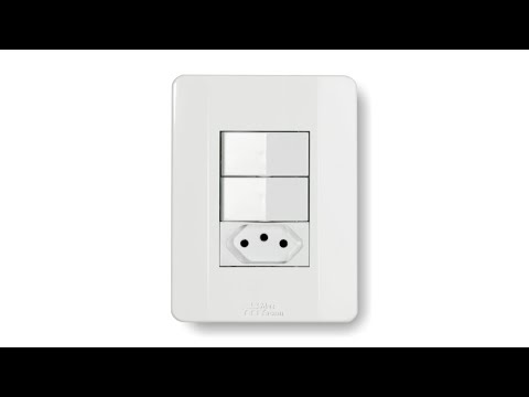 2 Interruptores Simples + 1 Tomada 2P+T 10A/250Vca Engate Rápido com placa Rapid Branca (39535)