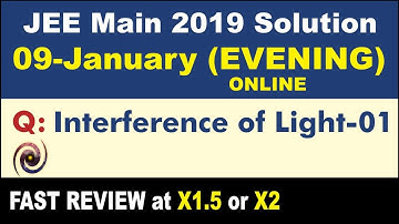 JEE Main 2019 Physics Solutions | Interference of Light 01