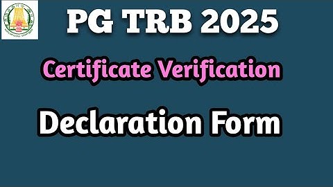 PG TRB 2025 C.V Declaration Form