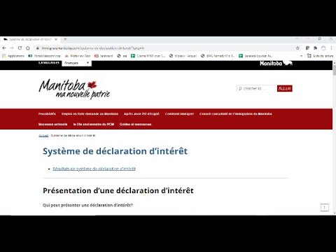 système de déclaration d'intérêt manitoba