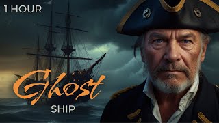 1 Hour Ocean Ambience, Sea Lightning , Thunder, Dimmed Waves with Rain - Ghost Ship