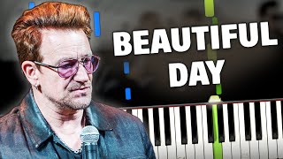 U2 - Beautiful Day Song Piano Cover (Sheet Music + midi) Synthesia tutorial