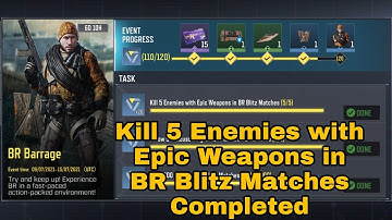 Kill 5 Enemies with Epic Weapons in BR Blitz Matches | BR Barrage Mission in COD Mobile | Wisdom
