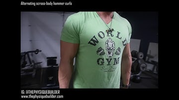 Alternating cross body dumbbell hammer curls