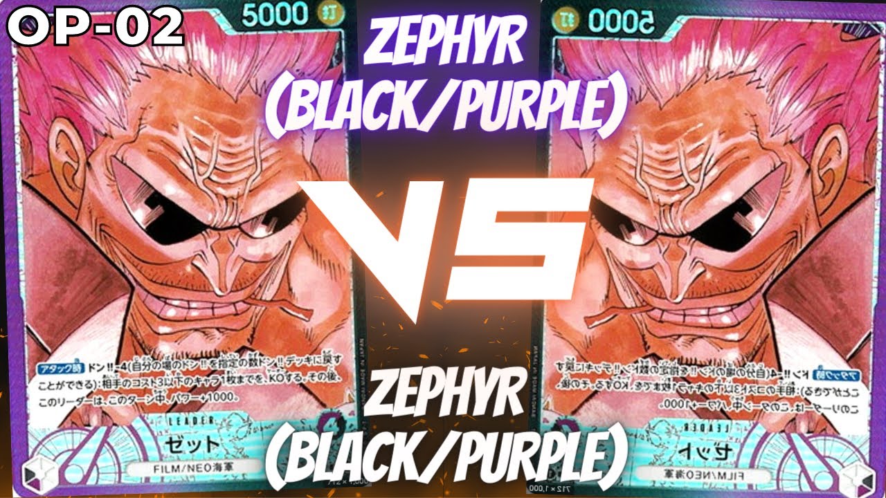 Purple/Black Zephyr VS Red/Black Garp! One Piece TCG Game Battles 