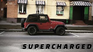 Jeep Wrangler tj supercharged v8 first start/ 3uz toms supercharger