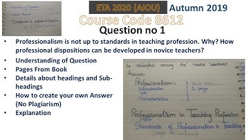 Course Code 8612, Allama Iqbal Open University, ETA 2020, Autumn 2019 (PART 1)