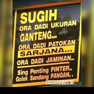 Dadio wong biasa' wae nggih