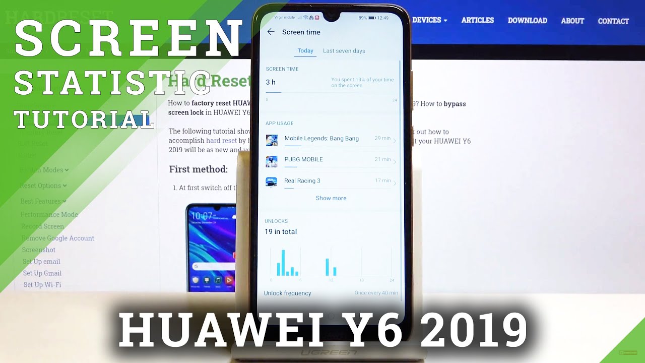 How To Check Total Screen Time In Huawei Y6 2019 - Digital Balance Checkup