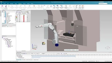 Robot Pick Part from CNC by Process Simulation