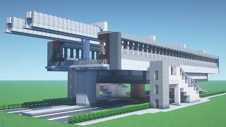 【マイクラ】モノレール駅の作り方 /外装編【乗り物】[Minecraft Tutorial] Monorail Station / Part1