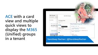 ACE with a card view and multiple quick views to display Microsoft 365 (Unified) groups in a tenant