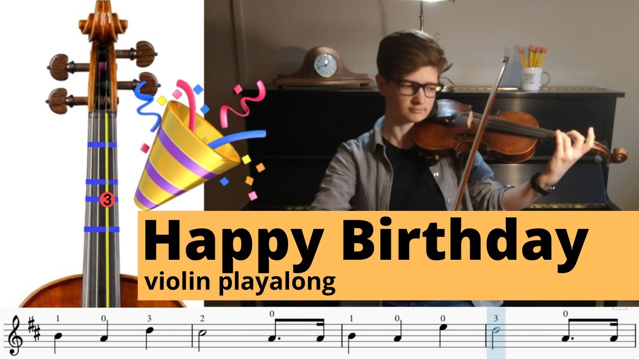 Happy Birthday violin play along beginner