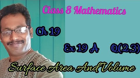 Class 8 | Surface Area and Volumes | Chapter 19 | Ex 19A  q(2, 3)